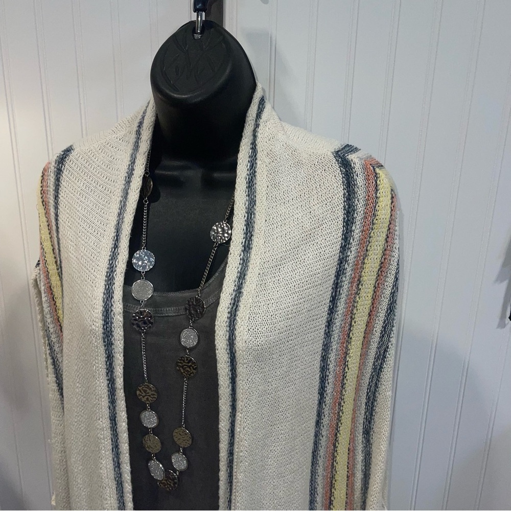 Free people Striped Open-Front Cardigan Sweater XS - Picture 5 of 6